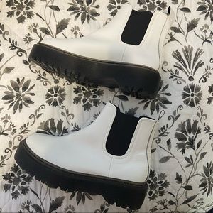 Platform White Boots